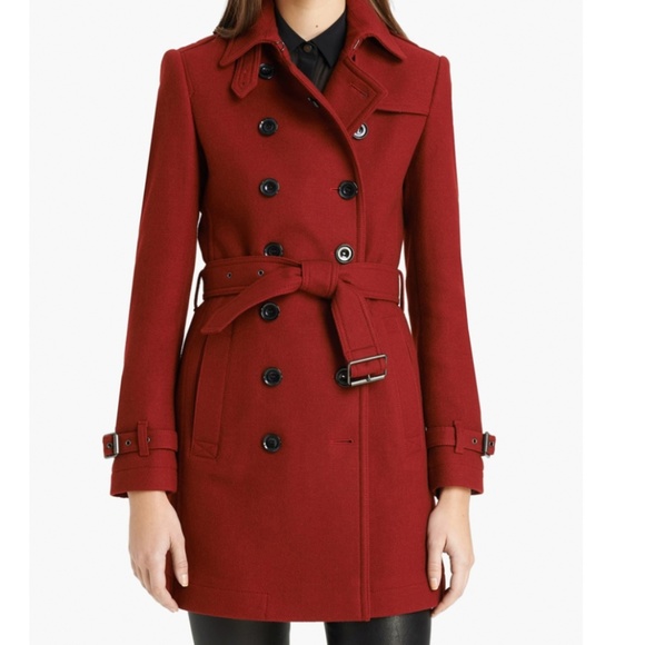 Burberry Brit Red Trench Coat - Picture 1 of 8